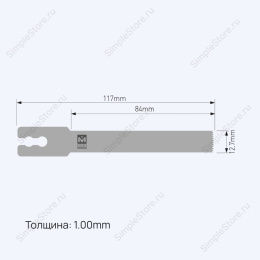 Лезвие осциллирующее Normal Saw blade, толщина 1 мм, длина 116 мм, ширина 12,7 мм 